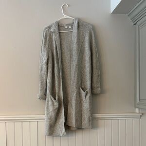 GAP Gray Knit Long Hooded Cardigan